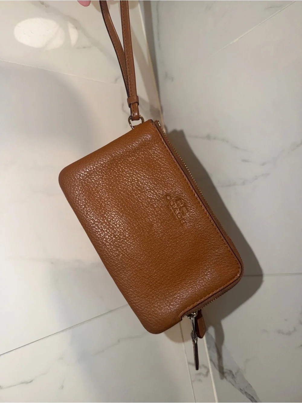 Coach Leather Wristlet in Brown